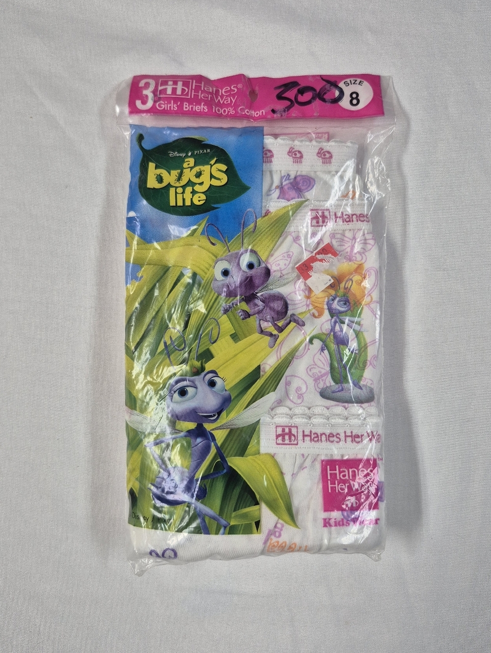 NEW 3-Pack Hanes Pixar A Bug's Life Girls Size 8 Brief VTG 90s 1998 4258BL